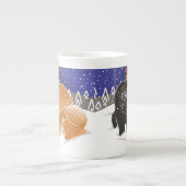 私がクリスマス-食事の骨灰磁器のマグのためにほしいすべて ボーンチャイナマグカップ (正面)