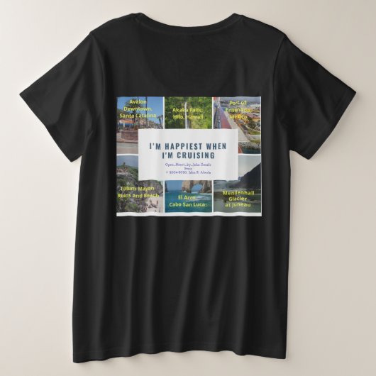 私がクルージング女子Tシャツの時が一番嬉しい プラスサイズTシャツ (デザイン裏面)