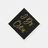 私がクルーフェイクゴールド・フォイルとブラックにハート スタンダードカクテルナプキン (角)