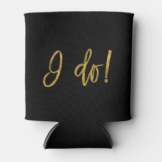 私がクルーフェイクゴールド・フォイルとブラックにハート 缶クーラー (正面)