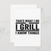 私がグリルし、私は知っているものbbqパパ サンキューカード (正面/裏面)