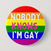 私がゲイ 缶バッジ (正面)