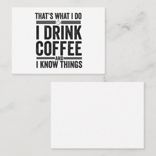 私がコーヒーのカフェインを飲むおもしろいのは ノートカード (正面/裏面)