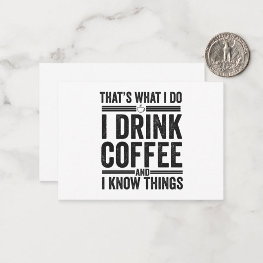 私がコーヒーのカフェインを飲むおもしろいのは ノートカード (正面/裏面インサイチュ)