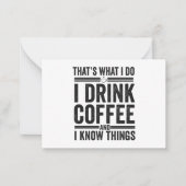 私がコーヒーのカフェインを飲むおもしろいのは ノートカード (正面)