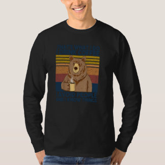 私がコーヒーを飲む私はレトロヴィンテージベア Tシャツ