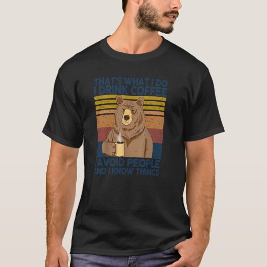 私がコーヒーを飲む私はレトロヴィンテージベア Tシャツ (正面)