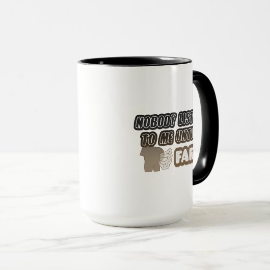 私がコ聞ーヒを吸うまで誰も私におもしろいは来ない マグカップ (正面右)