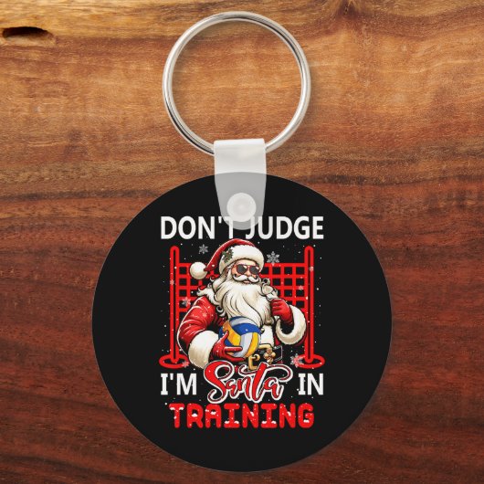 私がサンタ・ジョーク・トレーニング・おもしろいバレーボールだと判断してはいけない キーホルダー (正面)