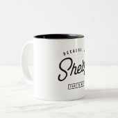 私がシェルビーだから名前パーソナライズされた ツートーンマグカップ (正面左)