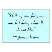 私がジェーン・オースティンが好きでないことをする引用文 テーブルナンバー (正面)