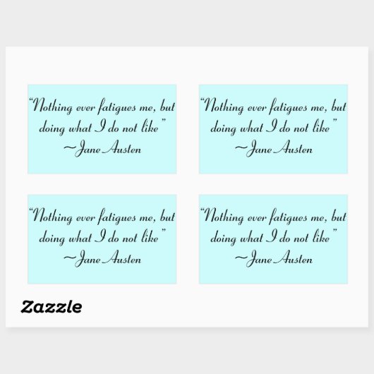 私がジェーン・オースティンが好きでないことをする引用文 長方形シール (シート)