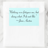 私がジェーン・オースティンが好きでないことをする引用文 長方形シール (バッグ)