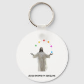 私がジャグリングしていることをイエスは知っている キーホルダー (正面)