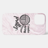 私がストリングクラフトかわいらしをピンクマーブルにする iPhoneケース (裏面横)