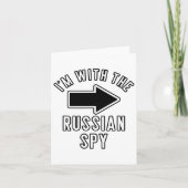 私がスパイと一緒にいるカップルのハロウィーンのロシアの衣装 カード (正面)