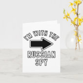 私がスパイと一緒にいるカップルのハロウィーンのロシアの衣装 カード (黄色い花)
