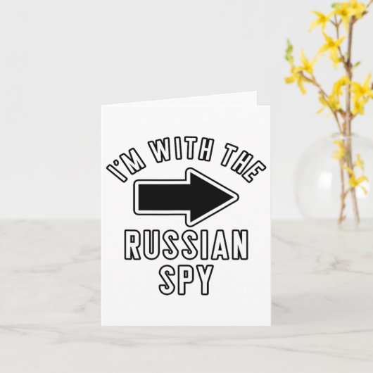 私がスパイと一緒にいるカップルのハロウィーンのロシアの衣装 カード (黄色い花)