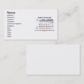 私がスペクトルを広げているのを気にしないで 名刺 (正面/裏面)