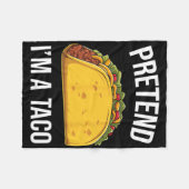 私がタコおもしろい簡単のメキシコ料理の衣装のフリ フリースブランケット (正面(横))