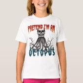 私がタコの面白いハロウィーンの衣装のふりをする Tシャツ (正面)