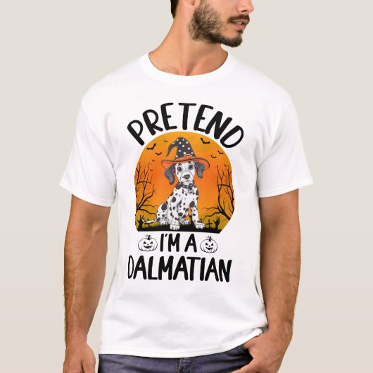 私がダルメシアンの犬のハロウィン（3）みたいだ Tシャツ (正面)