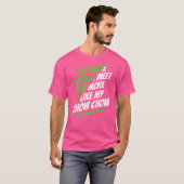 私がチャウチャウおもしろい犬恋人Hに会う人々 Tシャツ (正面フル)
