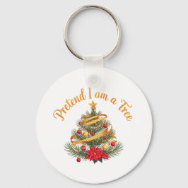 私がツリーの面白いハロウィーンの衣装シャツのフリ キーホルダー