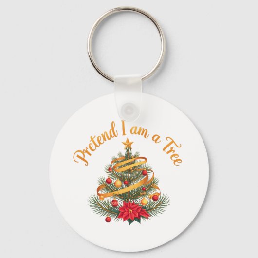 私がツリーの面白いハロウィーンの衣装シャツのフリ キーホルダー (正面)