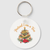 私がツリーの面白いハロウィーンの衣装シャツのフリ キーホルダー (裏面)