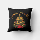 私がツリーの面白いハロウィーンの衣装シャツのフリ クッション (裏面)