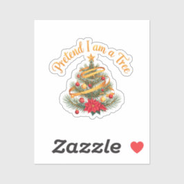 私がツリーの面白いハロウィーンの衣装シャツのフリ シール