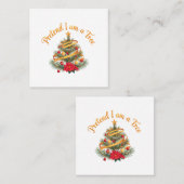 私がツリーの面白いハロウィーンの衣装シャツのフリ スクエア名刺 (正面/裏面)