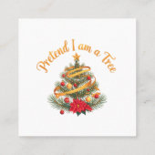 私がツリーの面白いハロウィーンの衣装シャツのフリ スクエア名刺 (裏面)