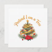 私がツリーの面白いハロウィーンの衣装シャツのフリ 招待状 (正面/裏面)