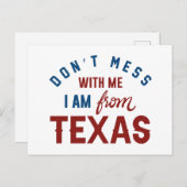 私がテキサス州から来た私を困らせるな ポストカード (正面/裏面)