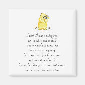 私がテディベアの詩の磁石だったらいいのに マグネット (正面)