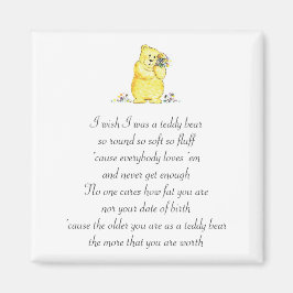 私がテディベアの詩の磁石だったらいいのに マグネット