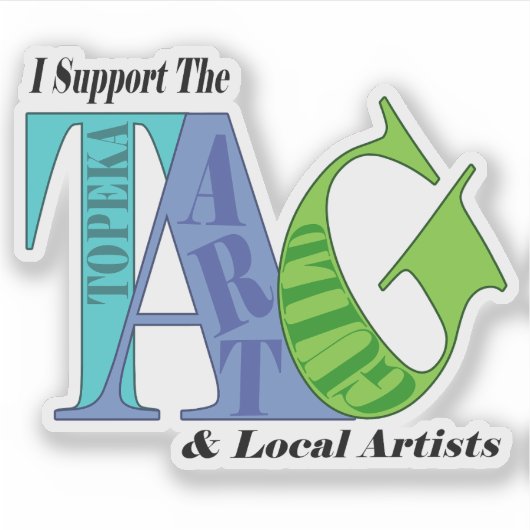 私がトペカアートギルドを応援 シール (正面)