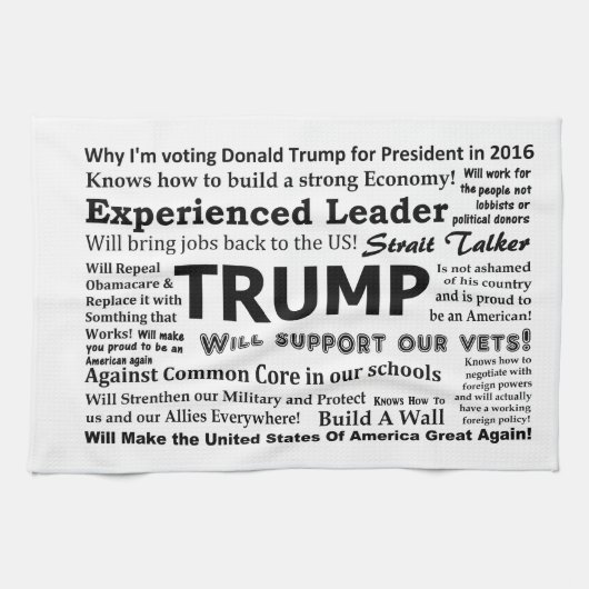 私がドナルド・トランプのためになぜ投票しているか キッチンタオル (横)