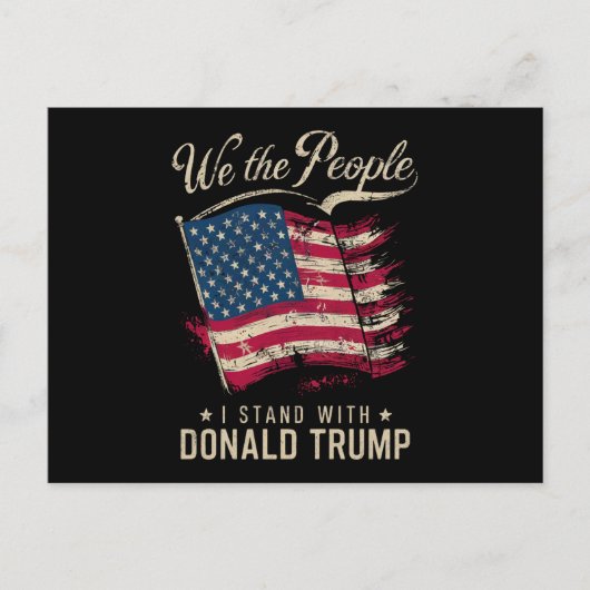 私がドナルド・トランプヴィンテージと共に立つ人々 ポストカード (正面)