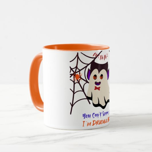 私がドラキュラブオレンジマグだなんて怖がれない マグカップ (正面左)