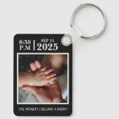 私がパパになった日パーソナライズされた誕生 キーホルダー (裏面)