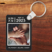 私がパパになった日パーソナライズされた誕生 キーホルダー (裏面)