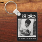 私がパパになった日パーソナライズされた誕生 キーホルダー (正面)