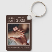 私がパパになった日パーソナライズされた誕生 キーホルダー (裏面)