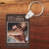 私がパパになった日パーソナライズされた誕生 キーホルダー (裏面)