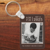 私がパパになった日パーソナライズされた誕生 キーホルダー (正面)