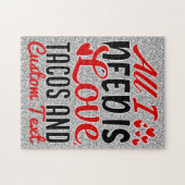 私がパーソナライズされた必要とするすべてのラブタコスとカスタム文字 ジグソーパズル (横)