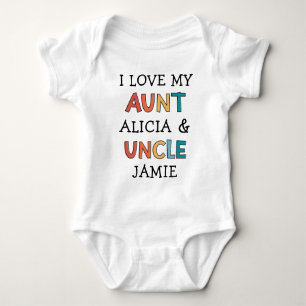 私がパーソナライズされた愛する叔母と叔父 ベビーボディスーツ